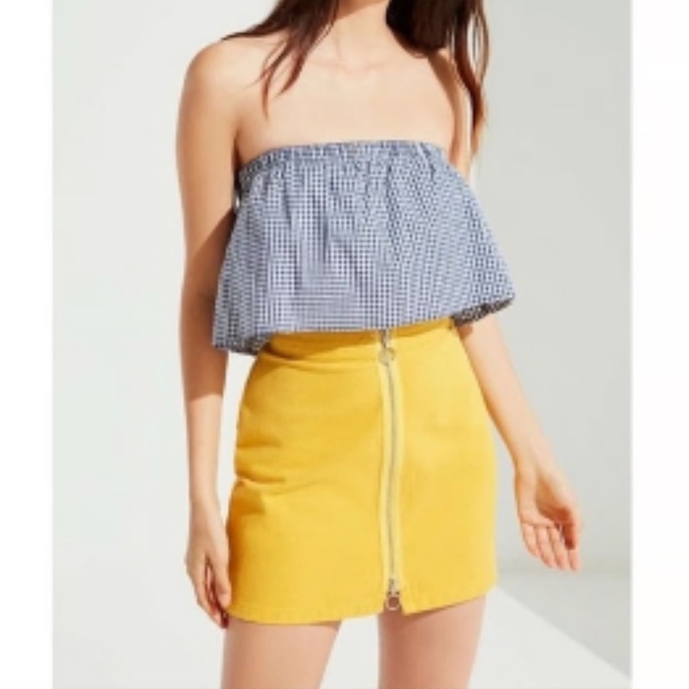 Urban Outfitters BDG High-Waisted Mini Skirt in yellow, size XS